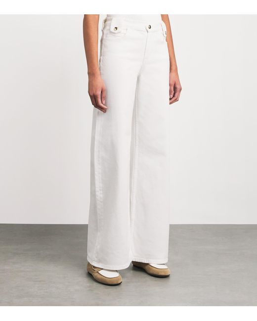 Maje White Stretch-Cotton Flare Jeans