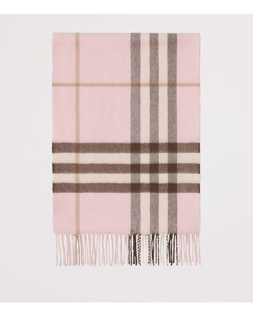 Burberry Pink Cashmere Check Scarf