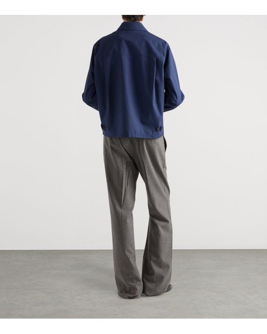 Prada Blue Technical Cotton Zip-Up Blouson Jacket for men