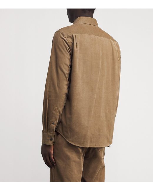 Vince Brown Cotton Corduroy Shirt for men