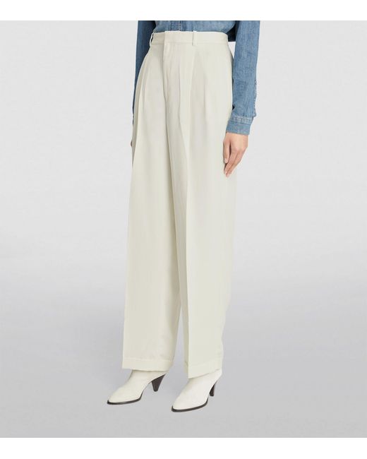 Polo Ralph Lauren White Pleated Tailored Trousers