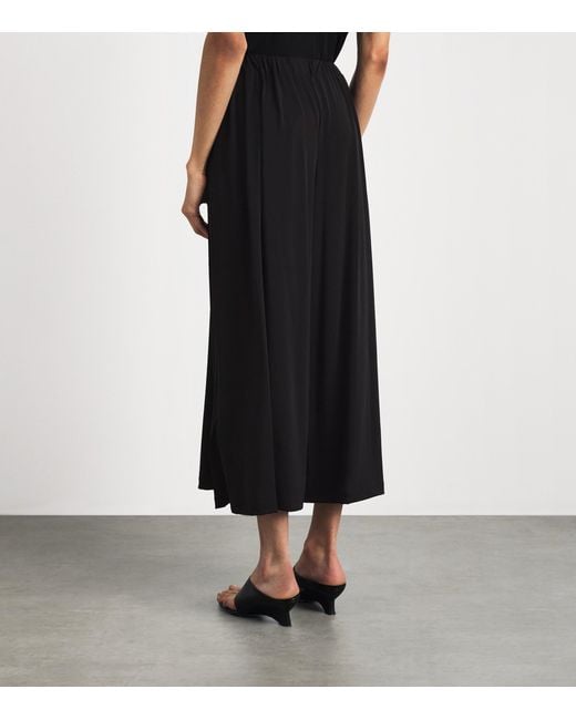 Issey Miyake Black Drape Jersey Cropped Trousers