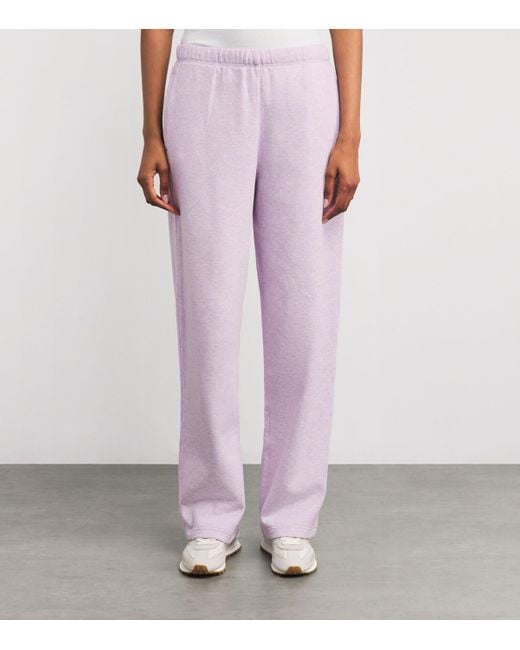 Skims Purple Cotton-Blend Fleece Straight Sweatpants