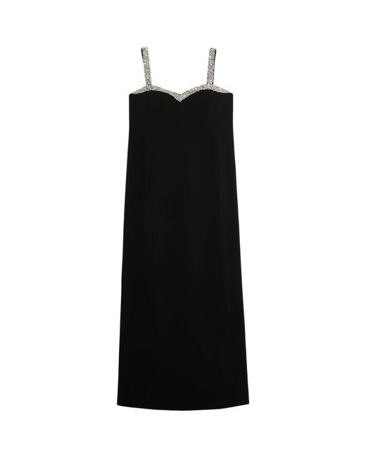 Marina Rinaldi Black Crystal-Embellished Maxi Dress