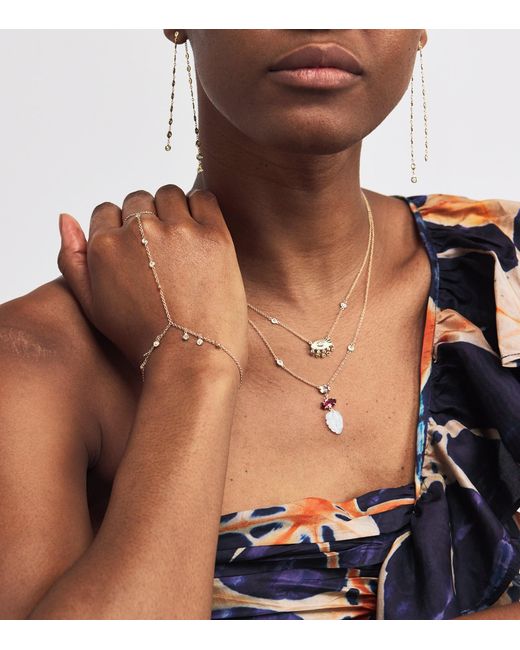 Jacquie Aiche Metallic And Tourmaline Triple Step Necklace