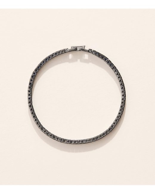 Tateossian Natural Rhodium-Plated Sterling Quadro Tennis Bracelet for men
