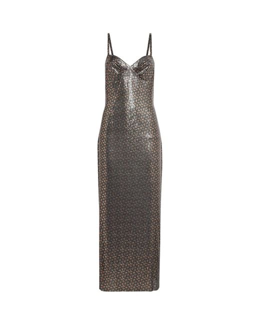 Rabanne Multicolor Metal Floral Midi Dress