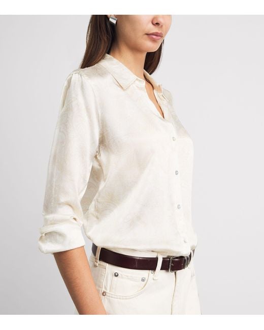 L'Agence White Silk Tyler Blouse