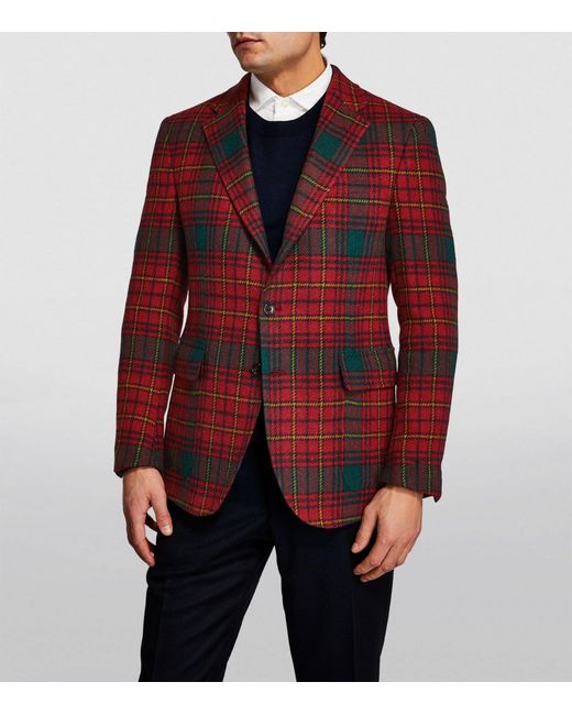 Polo Ralph Lauren Red Wool Tartan Blazer for men