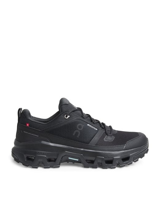 On Shoes Black Cloudrock Waterproof Hiking Trainers for men
