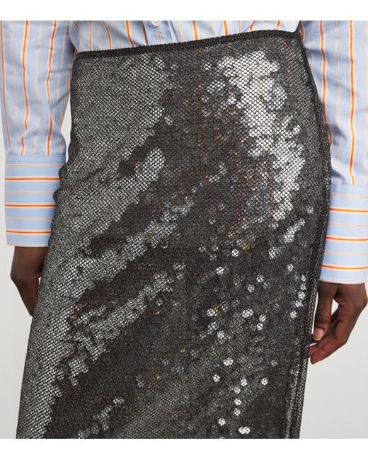 Camilla & Marc Gray Sequin Façade Midi Skirt
