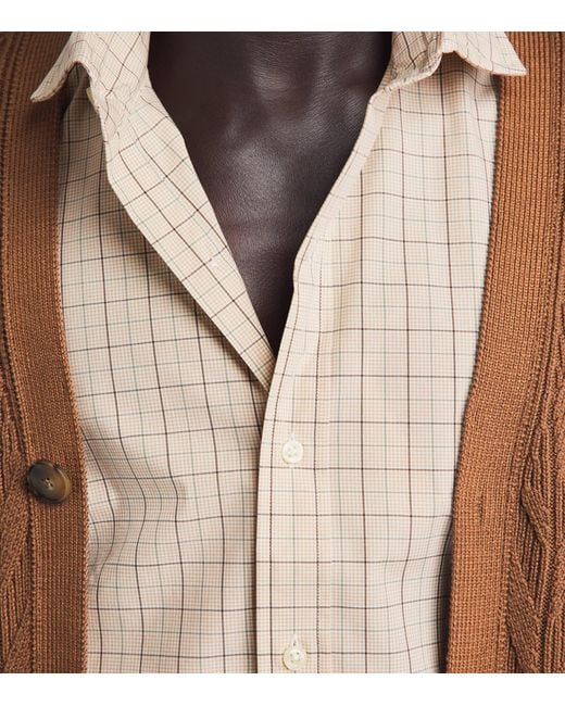 Polo Ralph Lauren White Stretch-Cotton Check Custom Fit Shirt for men