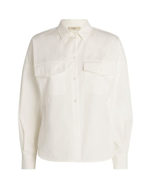 Weekend by Maxmara White Cotton Twin-Pocket Shirt