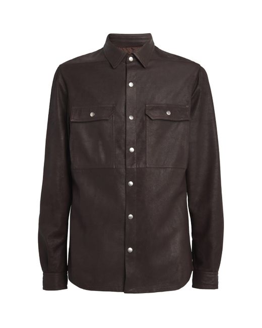 Rick Owens Black Lambskin Shirt for men