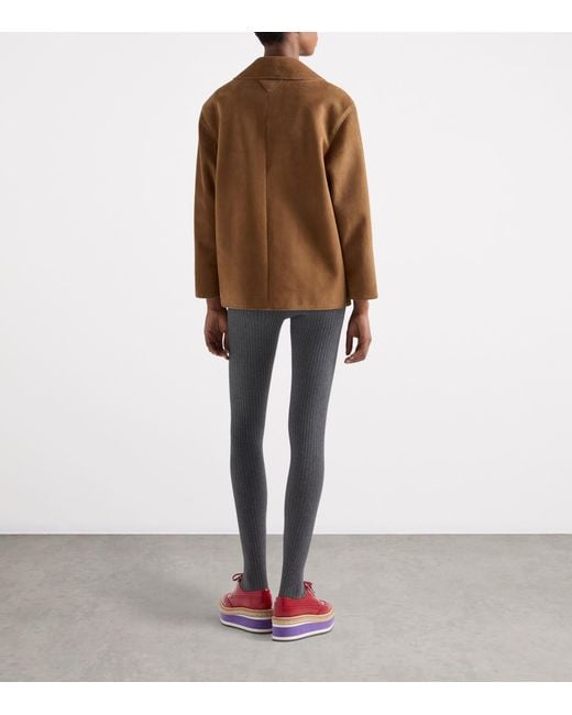 Prada Brown Suede Collared Jacket