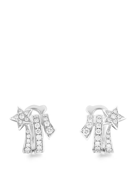 Chanel White And Diamonds Étoile Filante Earrings