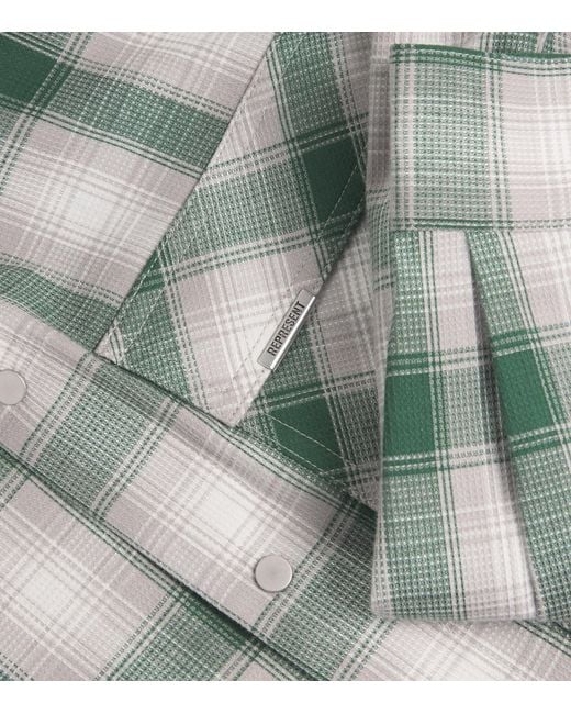 Represent Green Cotton Check Flannel Shirt for men