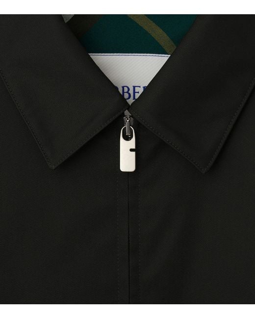 Burberry Black Check-lined Harrington Jacket for men