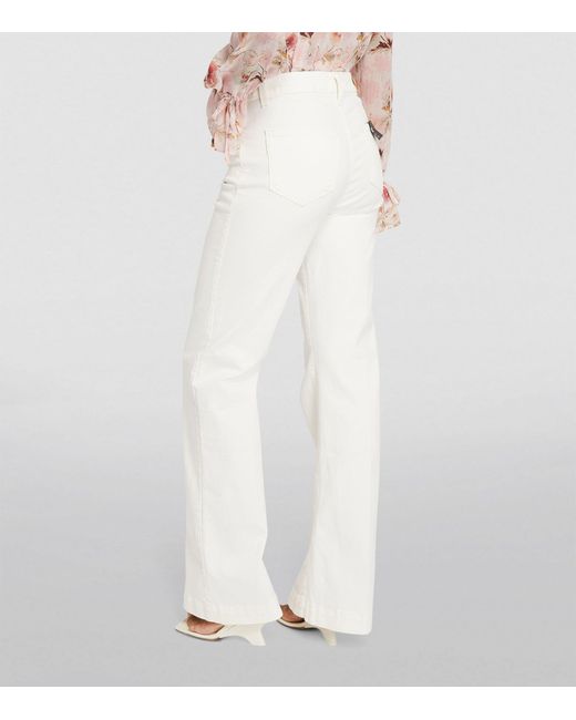 PAIGE White Leenah High-rise Straight Jeans