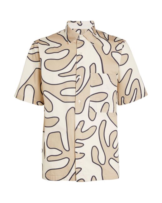 Closed White Cotton Abstract Print Shirt for men