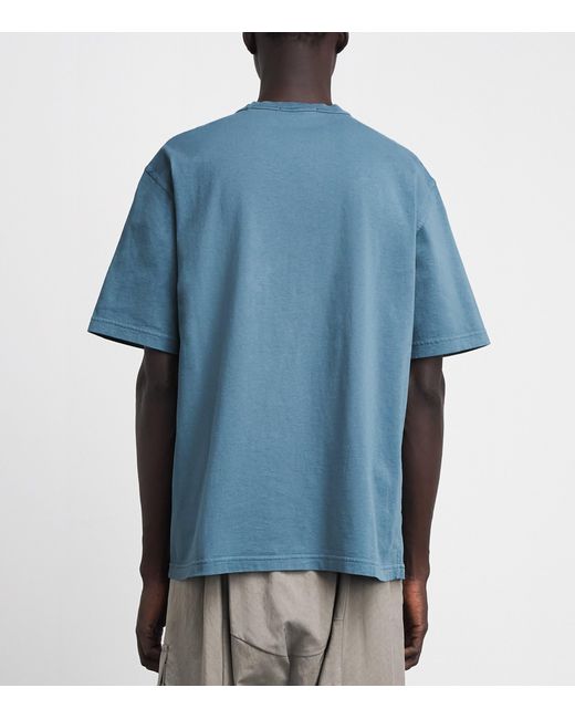 Stone Island Blue Cotton Compass Pocket T-Shirt for men