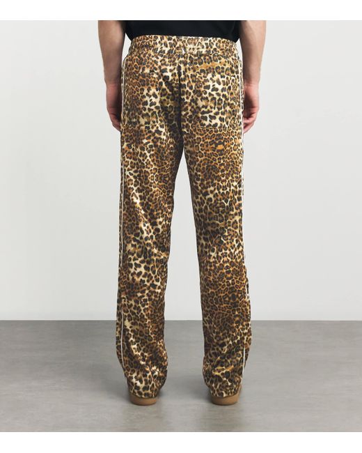 Cole Buxton Natural Leopard Track Trousers for men