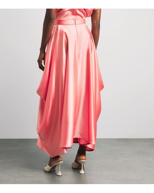 Roksanda Pink Satin Amari Midi Skirt