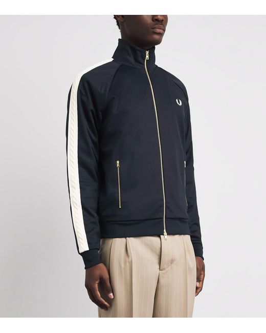 Fred Perry Blue Embroidered Taped Track Jacket