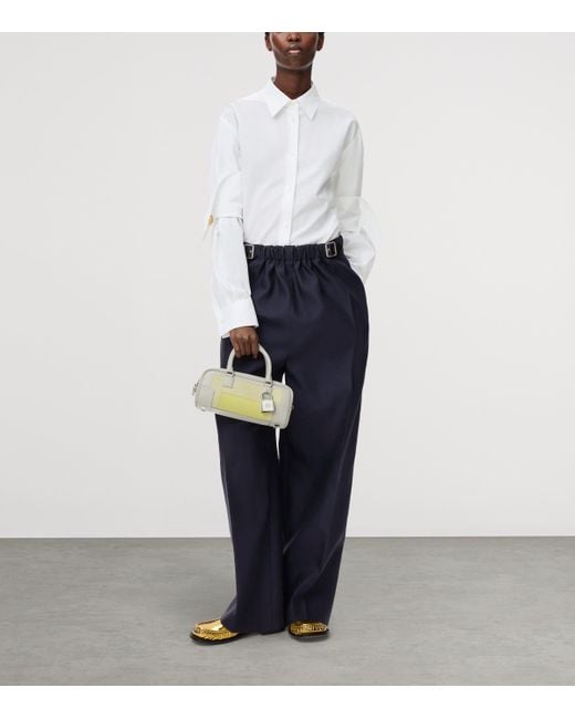 Loewe Blue Buckled Wide-Leg Trousers