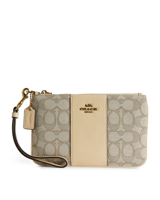 COACH Small Canvas Pouch in Natural | Lyst