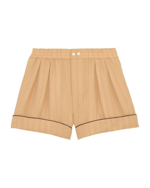 Saint Laurent Natural Silk Stripe Pyjama Shorts for men
