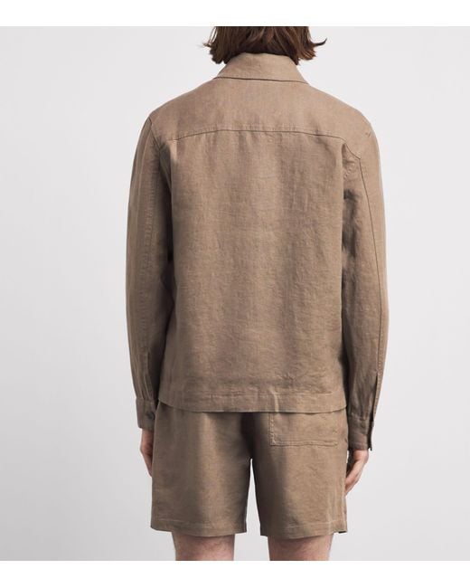 NN07 Brown Linen Alban Jacket for men