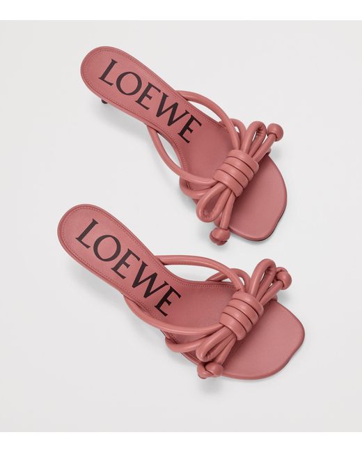 Loewe Pink Lambskin Flamenco Knot Mules 45