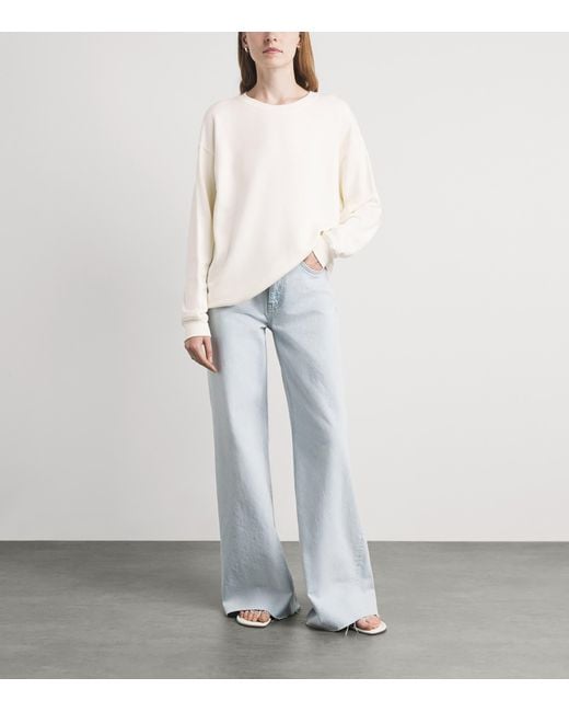 ÉTERNE White Cotton Oversized Sweatshirt
