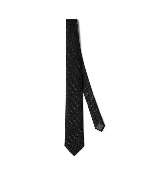 Brunello Cucinelli Black Silk Jacquard Tie for men