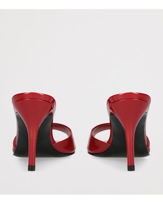 Gina Red Leather Marmont Heeled Mules 85
