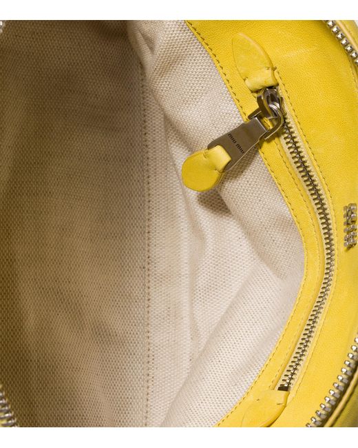 Miu Miu Yellow Nappa Leather Vivant Top-Handle Bag