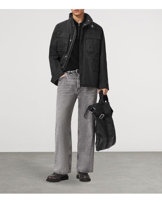 AllSaints Black Organic Cotton Valen Jacket for men