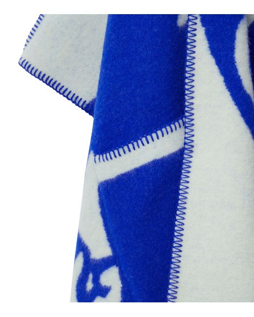 Burberry Wool Blanket Cape in Blue Lyst