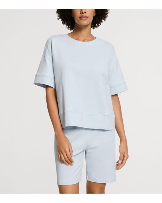Hanro White Stretch-Cotton Short-Sleeve Sweatshirt