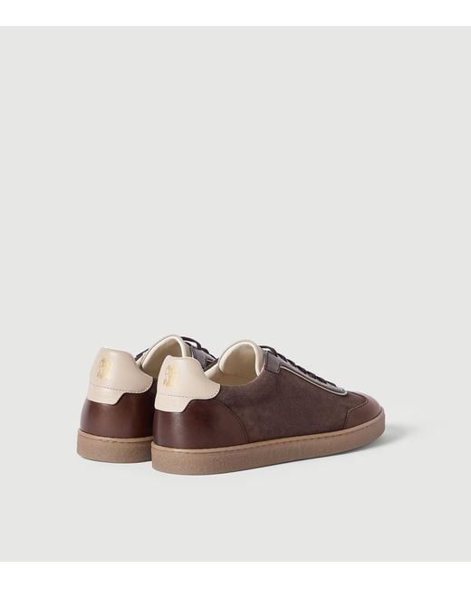 Brunello Cucinelli Brown Suede-Leather Sneakers for men