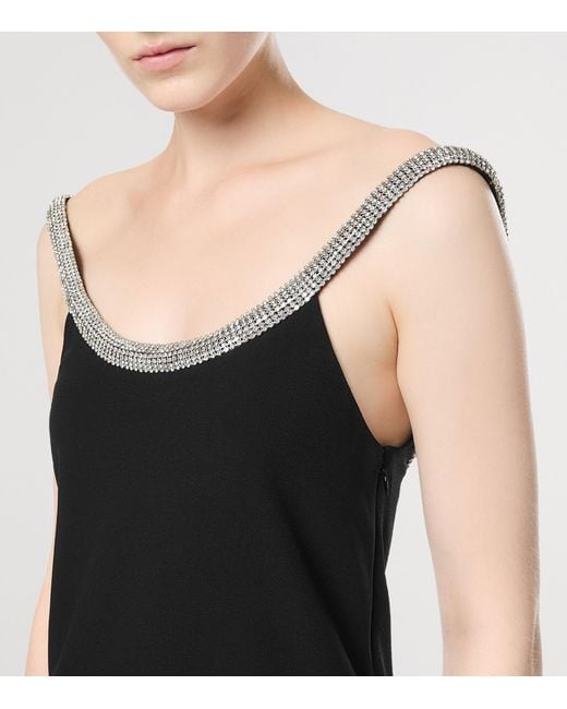 Tom Ford Black Satin Embellished Maxi Dress