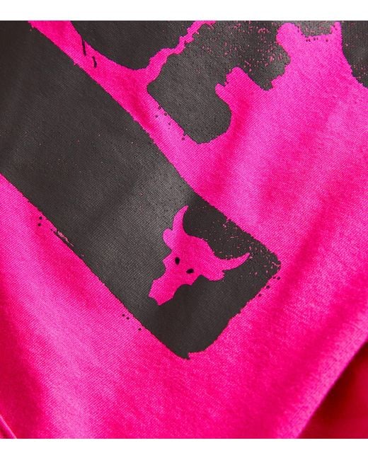 Under Armour Pink Project Rock Graphic Hoodie for men