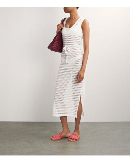 Melissa Odabash White Crochet Midi Dress