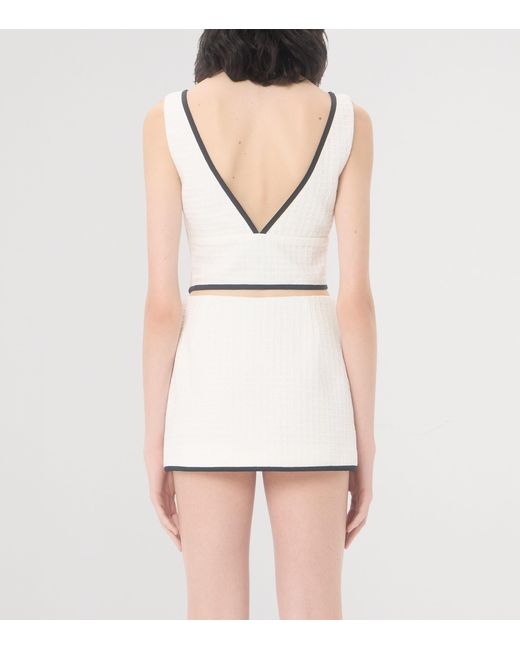 Valentino Natural Cotton V-Neck Crop Top