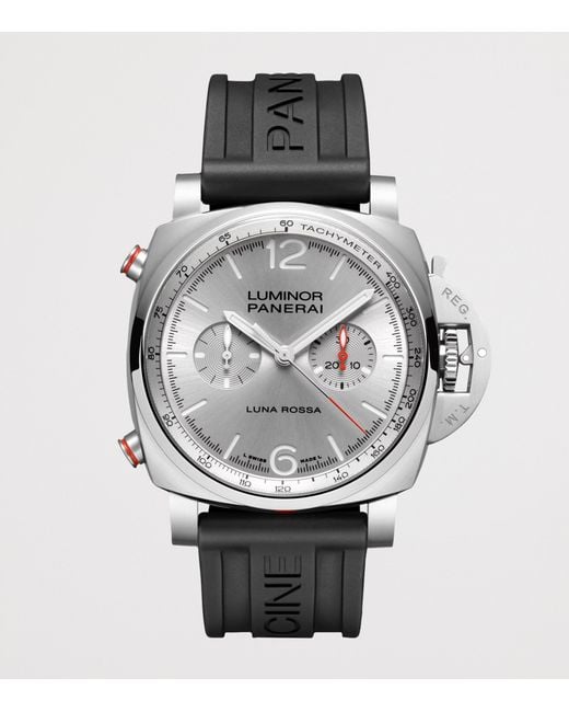 Panerai Gray Stainless Steel Luminor Luna Rossa Watch for men