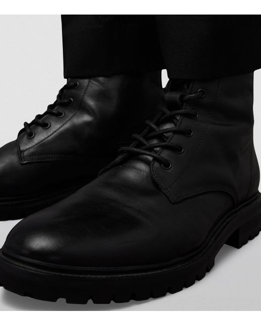 AllSaints Black Leather Tobias Boots for men