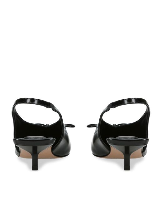 Jacquemus Black Leather Cubisto Slingback Heels 35