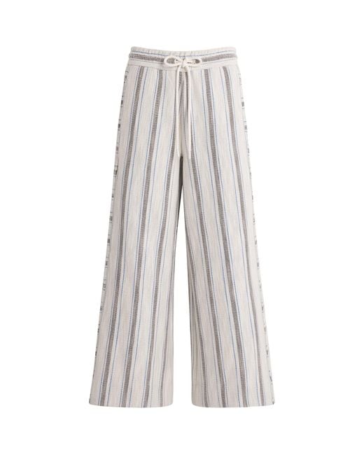 ME+EM White Stripe Cropped Wide-Leg Trousers