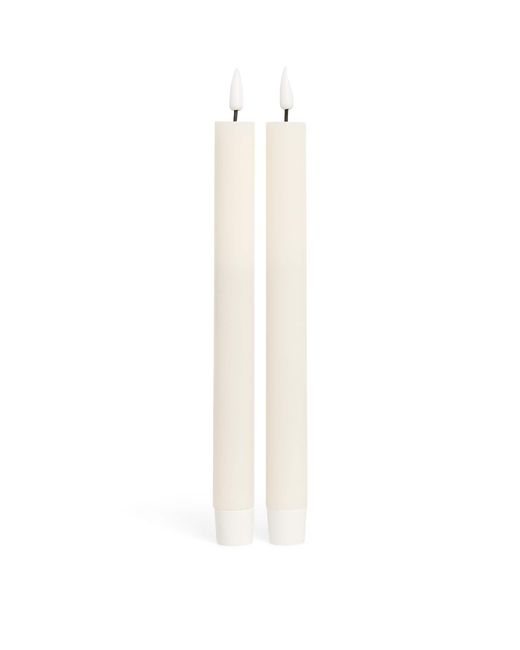 Deluxe Homeart White Wax Led Dinner Candles